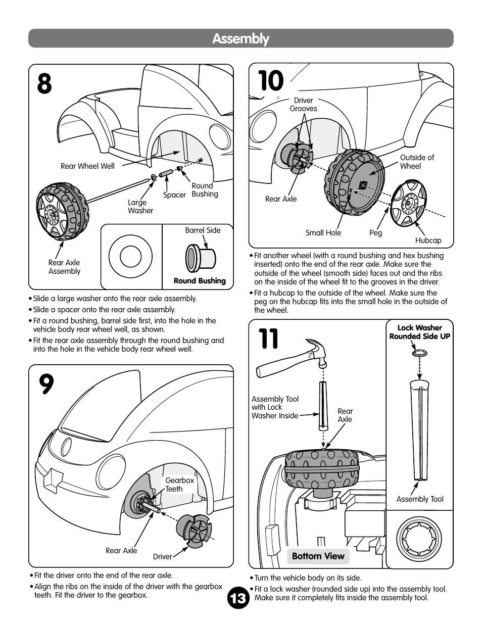 Assembly 13 | Fisher-Price NEW BEETLE 73517 User Manual | Page 13 / 36