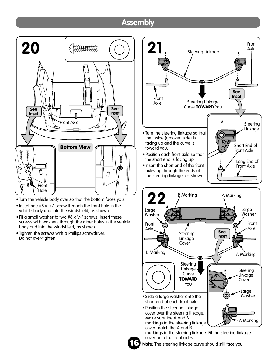 16 assembly | Fisher-Price NEW BEETLE 73517 User Manual | Page 16 / 36