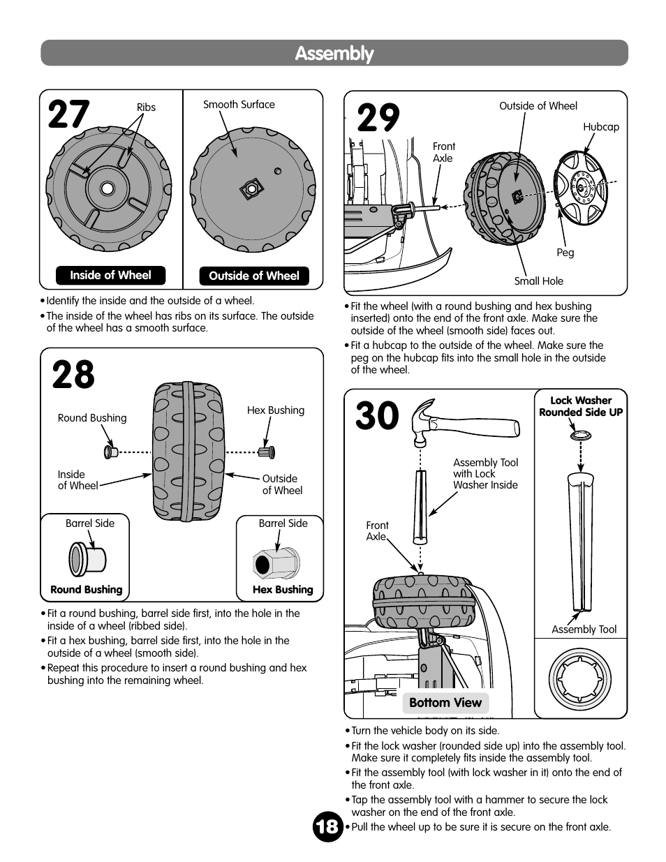 Assembly | Fisher-Price NEW BEETLE 73517 User Manual | Page 18 / 36