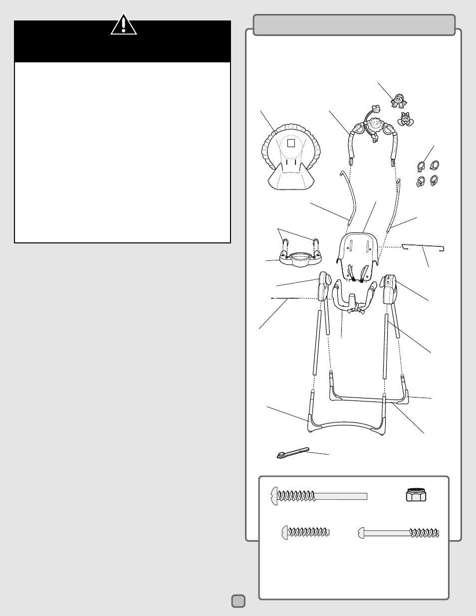 Warning, Parts | Fisher-Price H4792 User Manual | Page 2 / 16