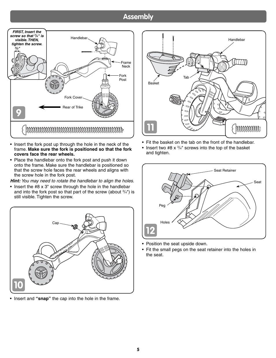 Assembly | Fisher-Price NICK JR DORA THE EXPLORER J5242 User Manual | Page 5 / 8