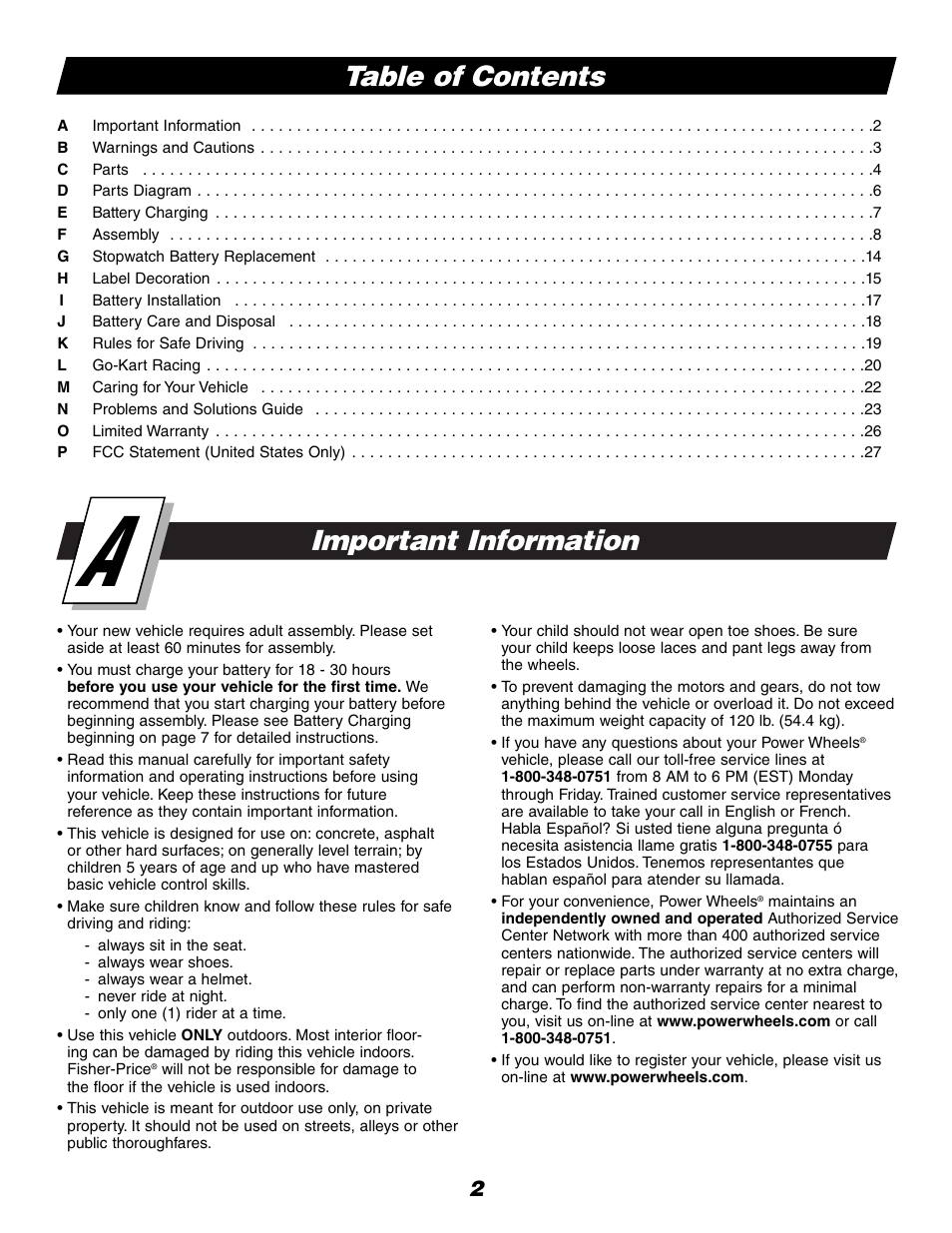 Fisher-Price HOT WHEELS C0532 User Manual | Page 2 / 28