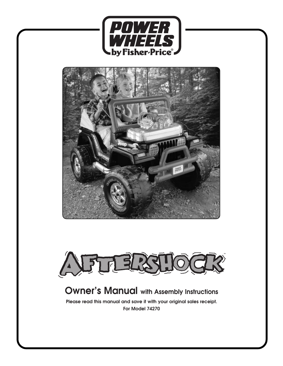 Fisher-Price JEEP AFTERSHOCK 74270 User Manual | 36 pages