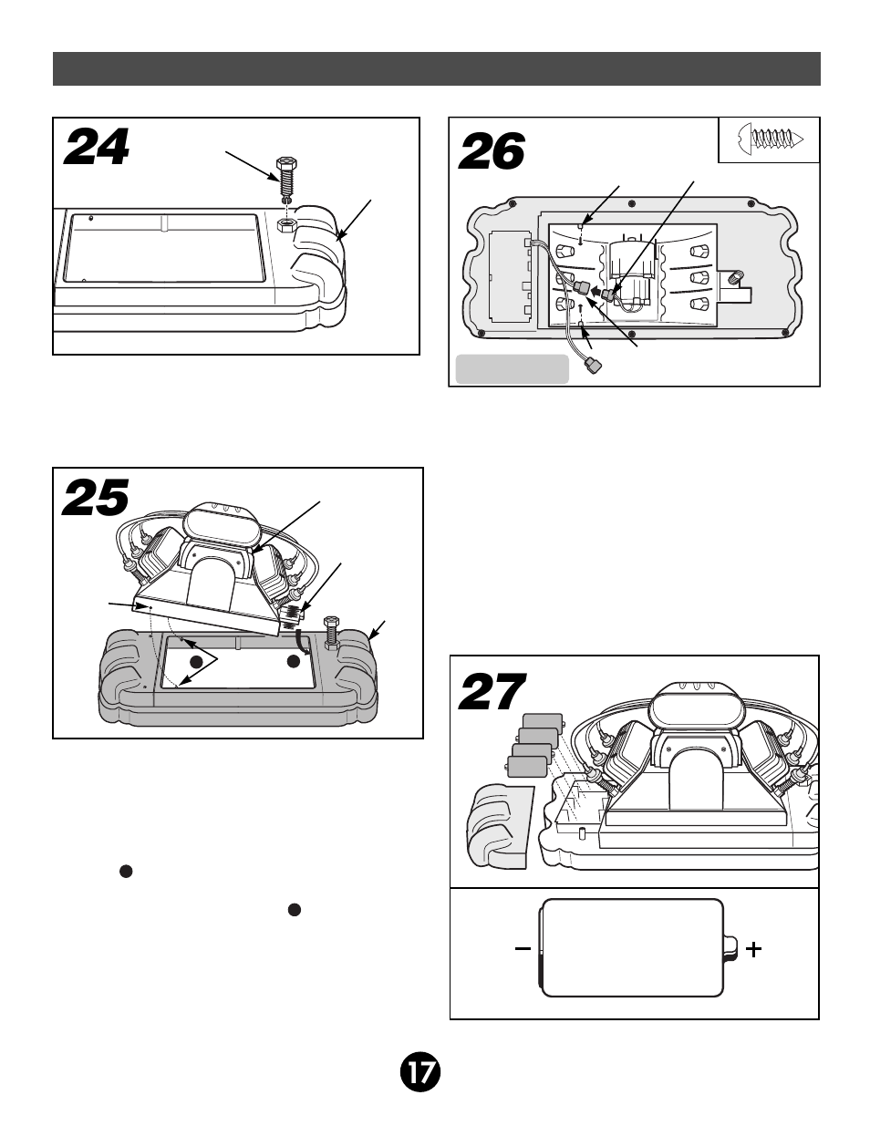 Assembly | Fisher-Price JEEP AFTERSHOCK 74270 User Manual | Page 17 / 36