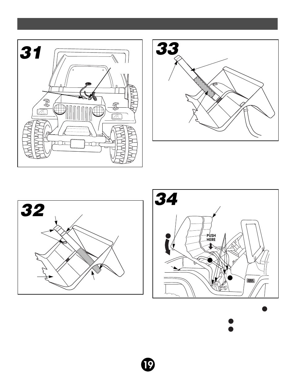 Assembly | Fisher-Price JEEP AFTERSHOCK 74270 User Manual | Page 19 / 36