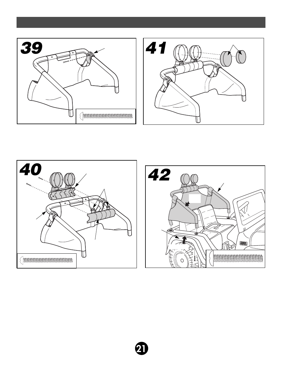 Assembly | Fisher-Price JEEP AFTERSHOCK 74270 User Manual | Page 21 / 36
