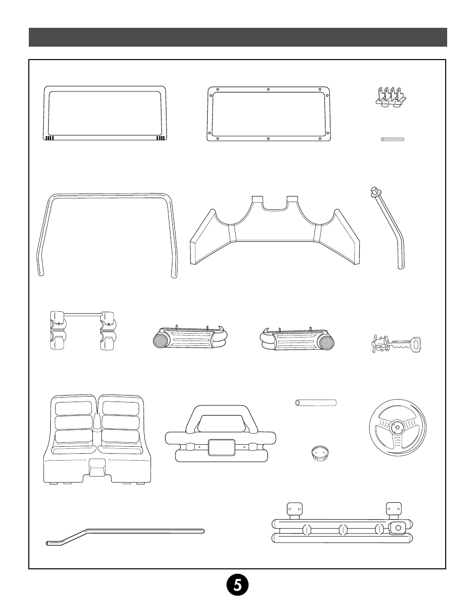 Parts | Fisher-Price JEEP AFTERSHOCK 74270 User Manual | Page 5 / 36