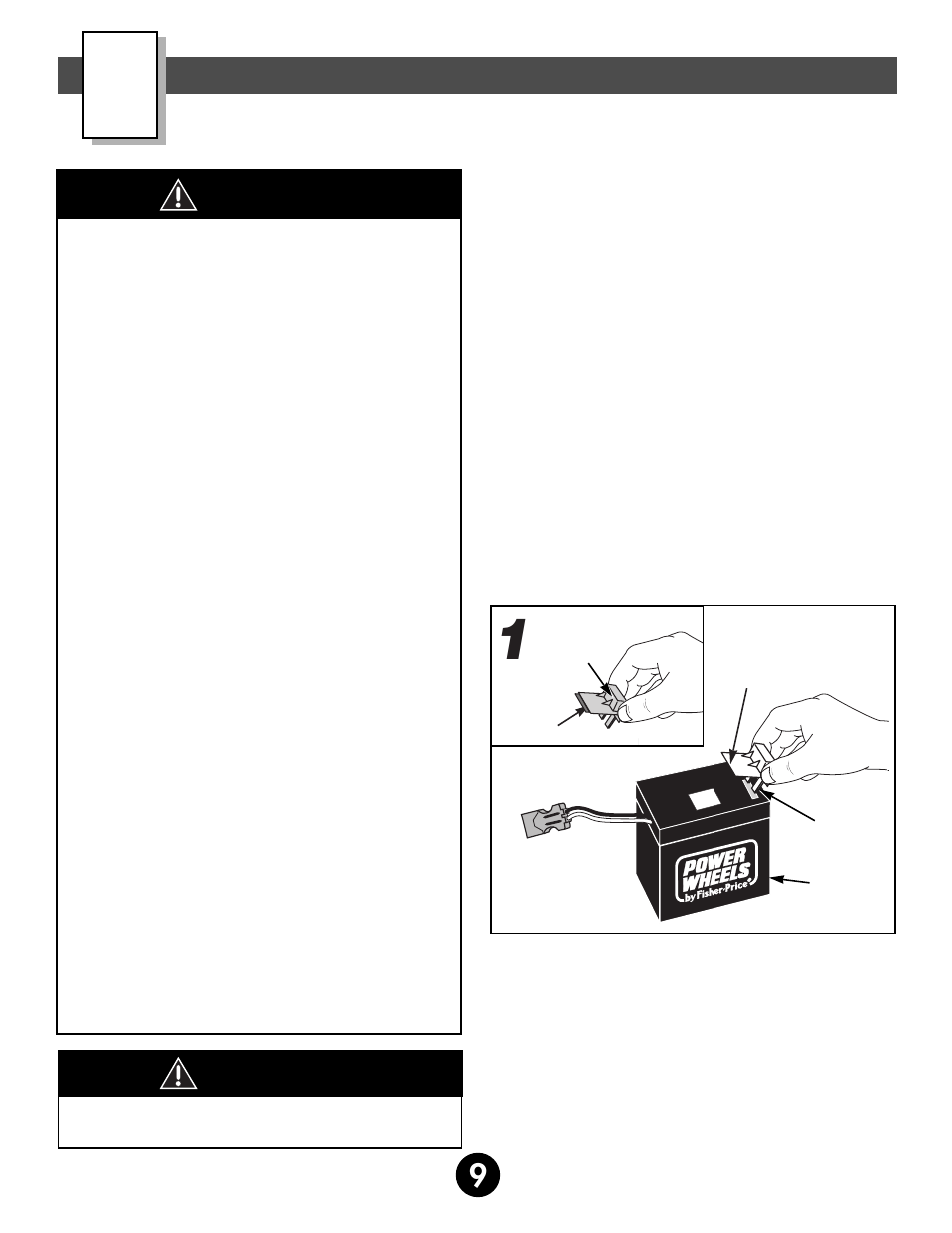 Caution, Battery charging, Warning | Fisher-Price JEEP AFTERSHOCK 74270 User Manual | Page 9 / 36