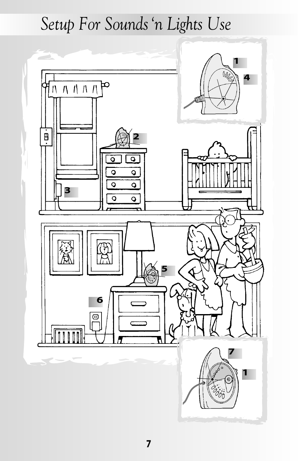 Setup for sounds ‘n lights use | Fisher-Price 71599 User Manual | Page 7 / 16