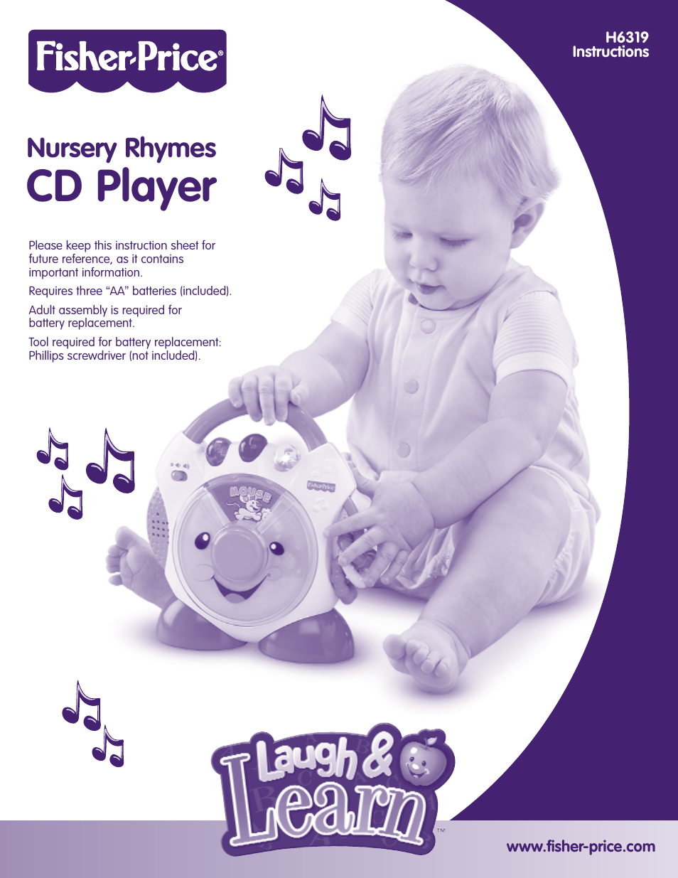 Fisher-Price Nursery Rhymes CD Player H6319 User Manual | 4 pages