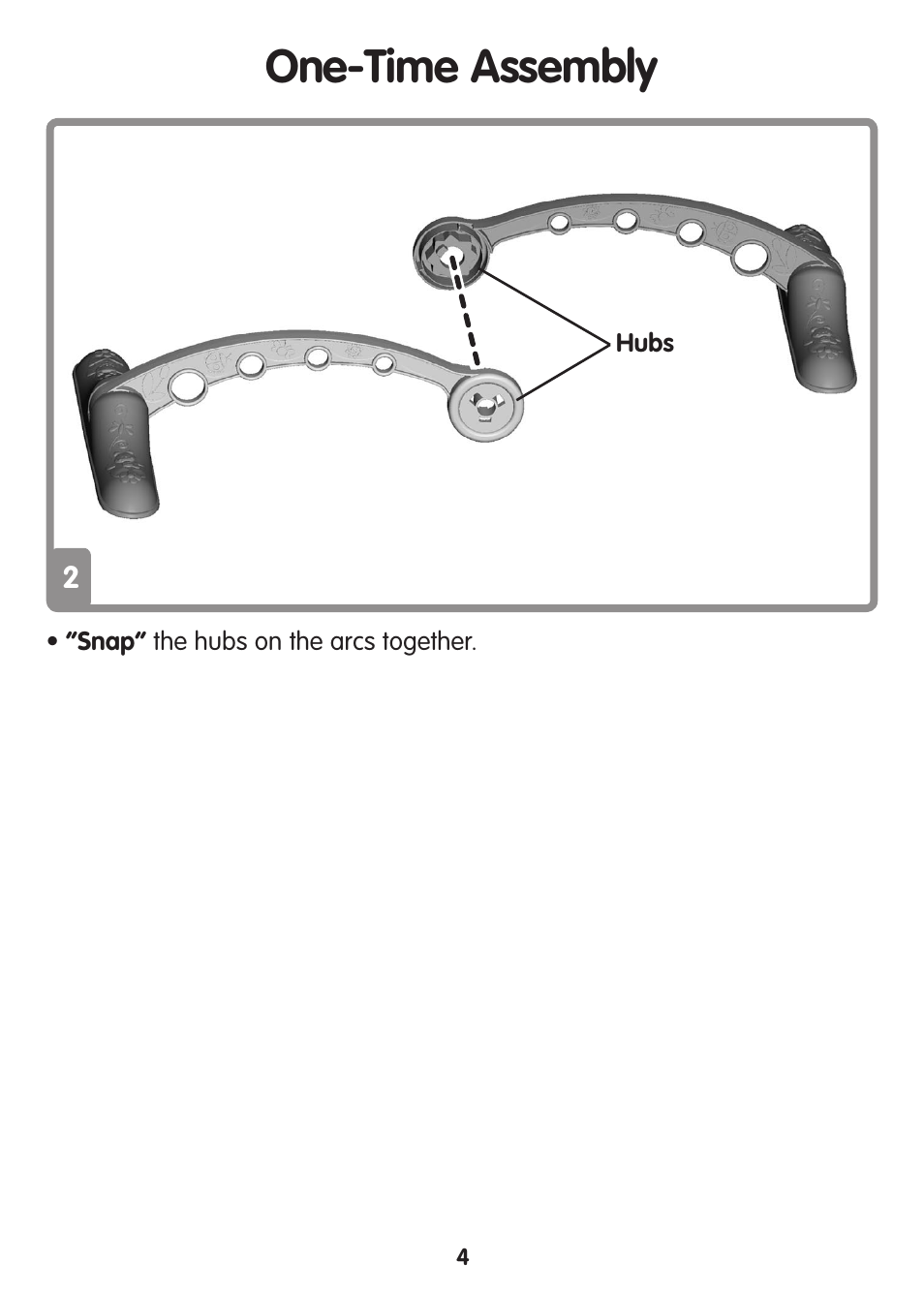 One-time assembly | Fisher-Price TUMMY TIME M3185 User Manual | Page 4 / 12