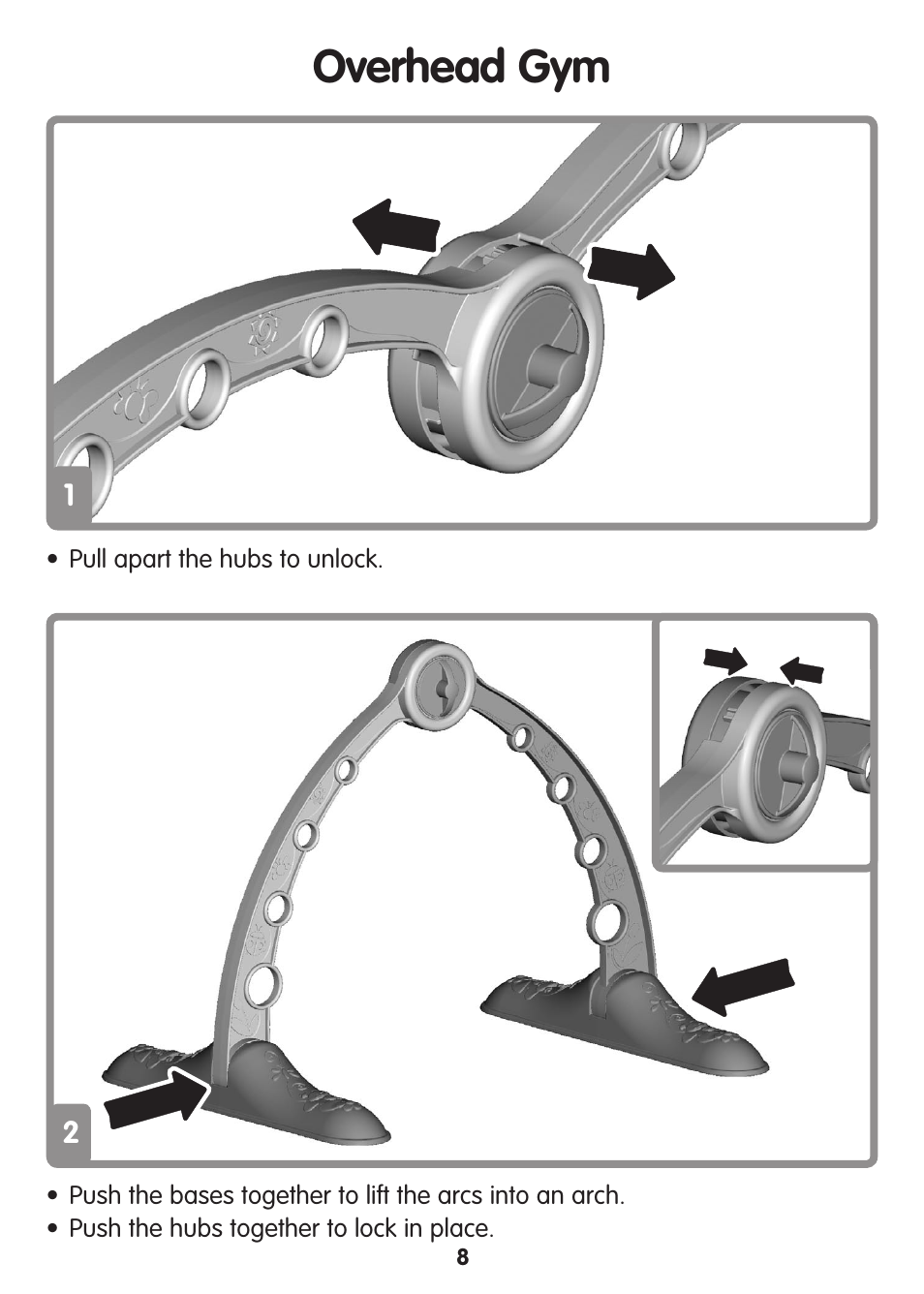 Overhead gym | Fisher-Price TUMMY TIME M3185 User Manual | Page 8 / 12
