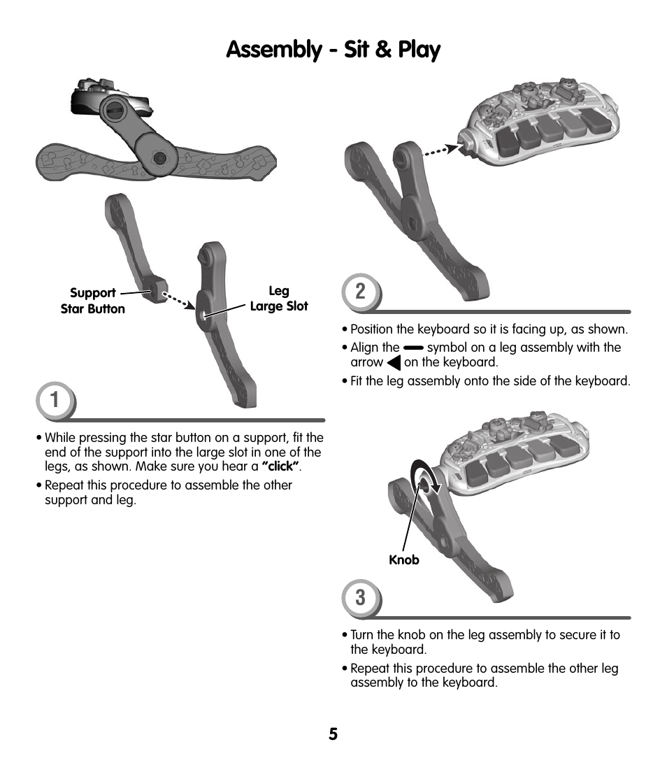 Assembly - sit & play | Fisher-Price T5124 User Manual | Page 5 / 16