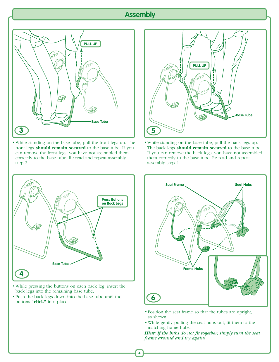 Assembly | Fisher-Price RAINFOREST M6711 User Manual | Page 4 / 8