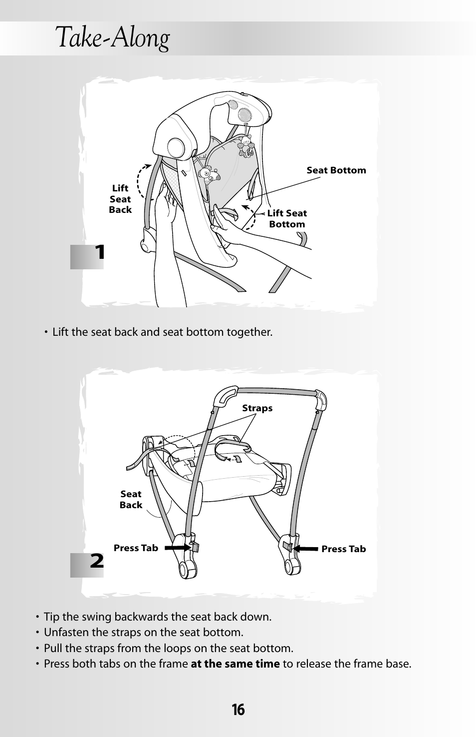 Take-along | Fisher-Price DELUXE TAKE-ALONG 79618 User Manual | Page 16 / 20