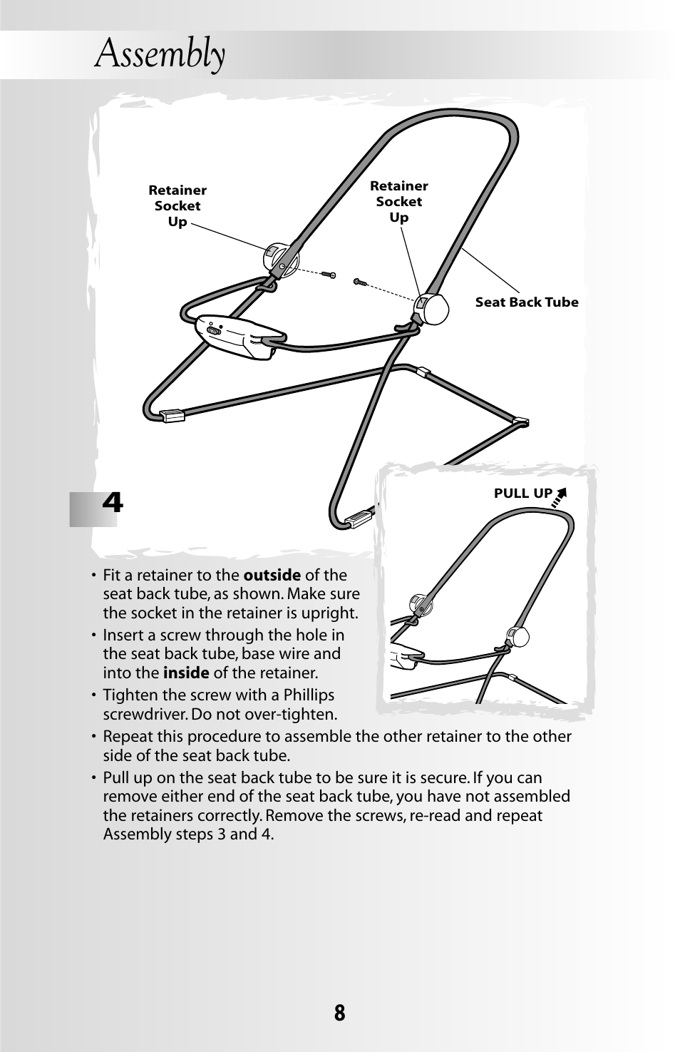 Assembly | Fisher-Price COVER'N PLAY 79619 User Manual | Page 8 / 16