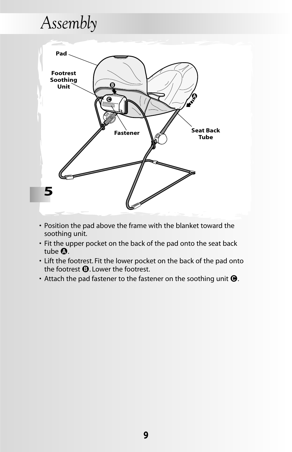 Assembly | Fisher-Price COVER'N PLAY 79619 User Manual | Page 9 / 16