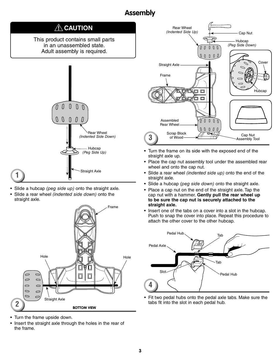 Assembly, Caution | Fisher-Price W1442 User Manual | Page 3 / 8