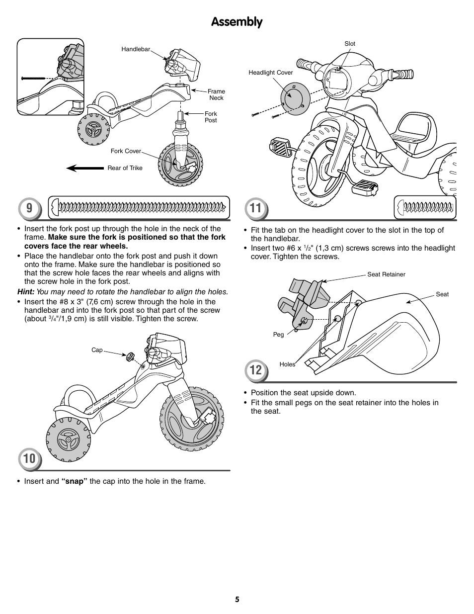 Assembly | Fisher-Price W1442 User Manual | Page 5 / 8