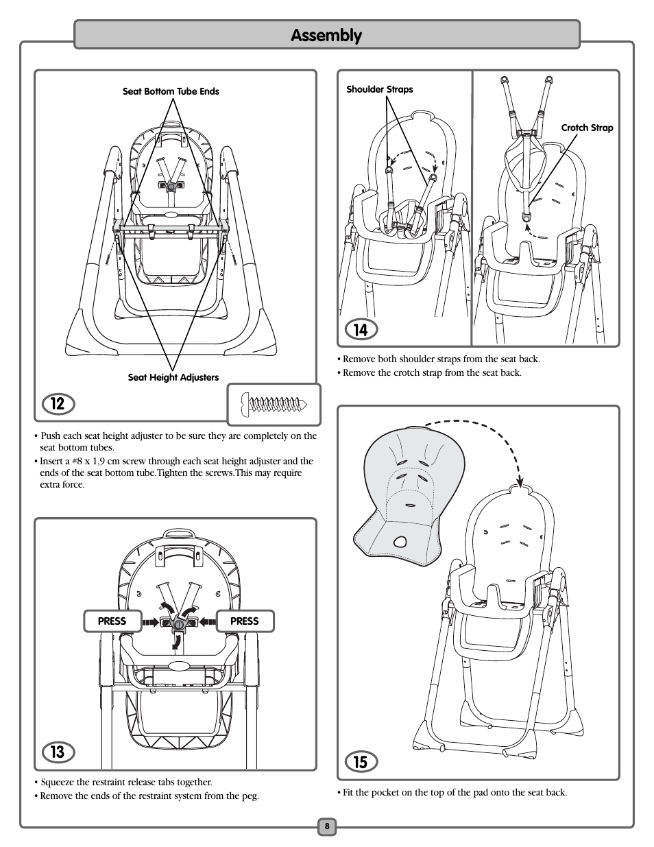 Assembly 12 | Fisher-Price L0542 User Manual | Page 8 / 16