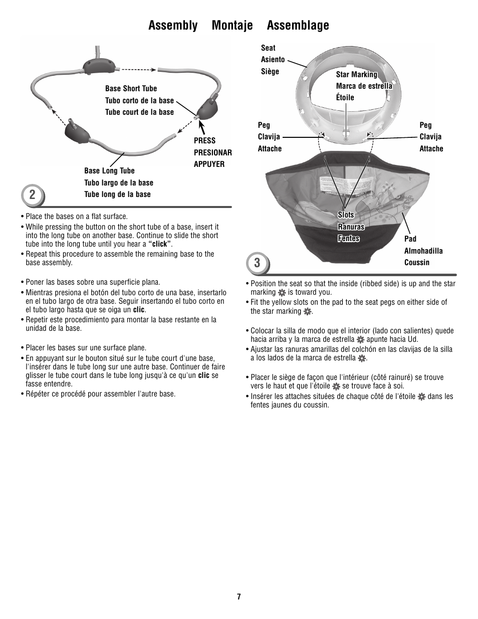 3assembly montaje assemblage | Fisher-Price V0206 User Manual | Page 7 / 16