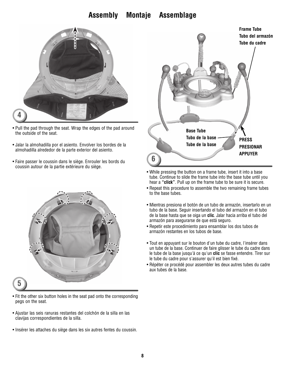 Assembly montaje assemblage 5 | Fisher-Price V0206 User Manual | Page 8 / 16