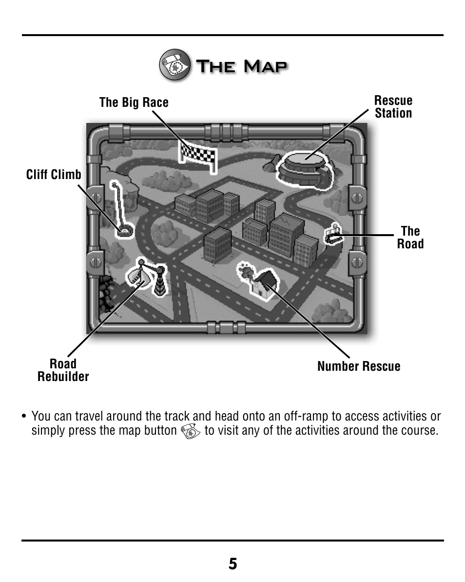 The map | Fisher-Price SMART CYCLE RACER V8311 User Manual | Page 5 / 12