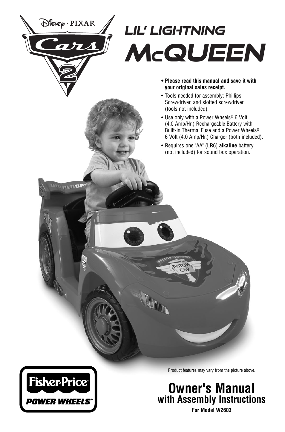 Fisher-Price Lil' Lightning McQueen W2603 User Manual | 20 pages