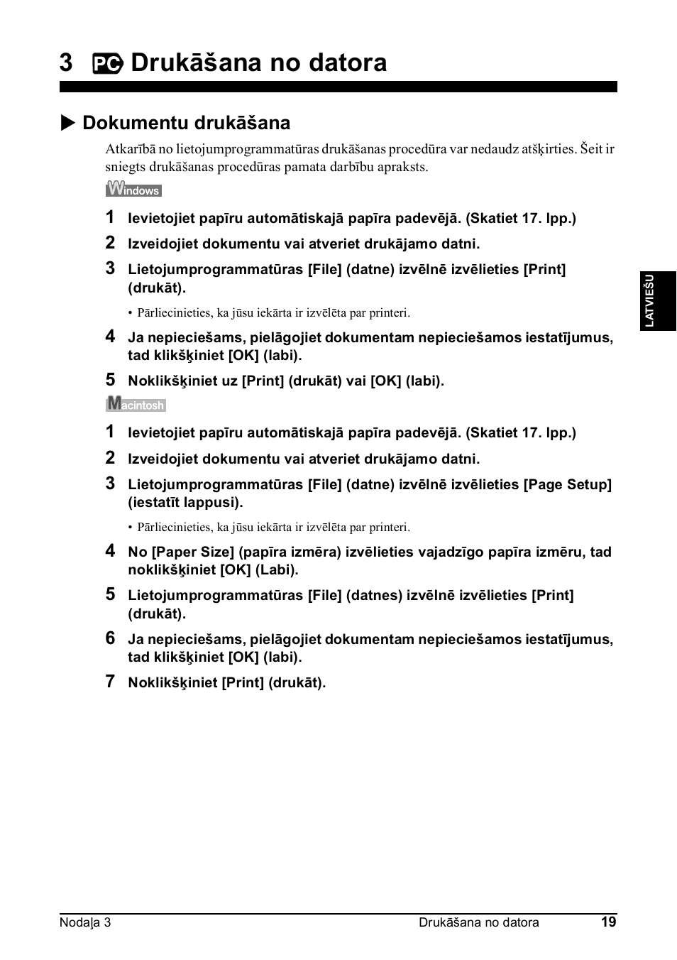 3drukāšana no datora, X dokumentu drukāšana | Canon Pixma MP 190 User Manual | Page 133 / 396