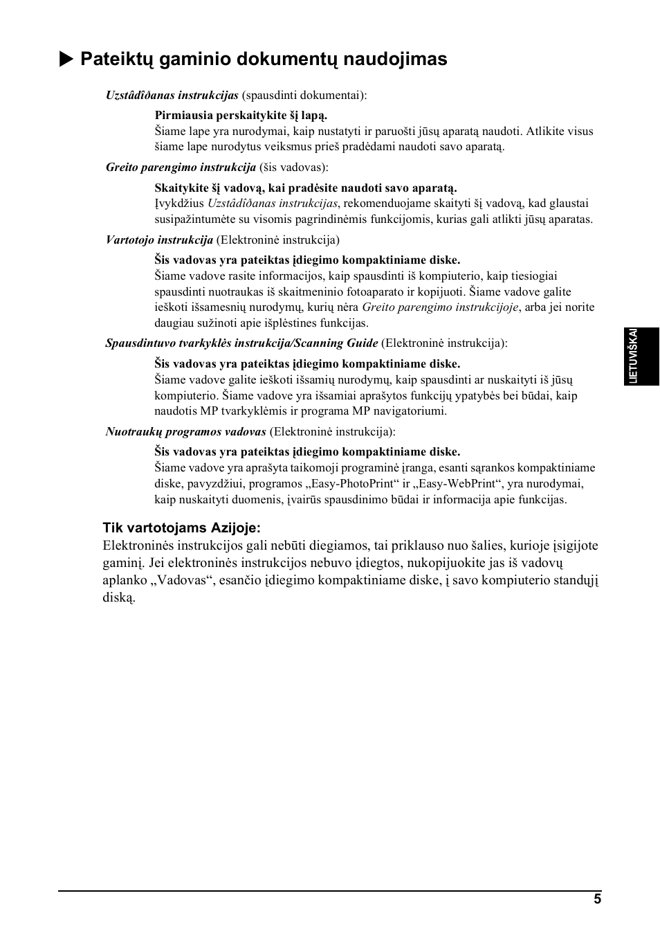 X pateiktų gaminio dokumentų naudojimas | Canon Pixma MP 190 User Manual | Page 147 / 396