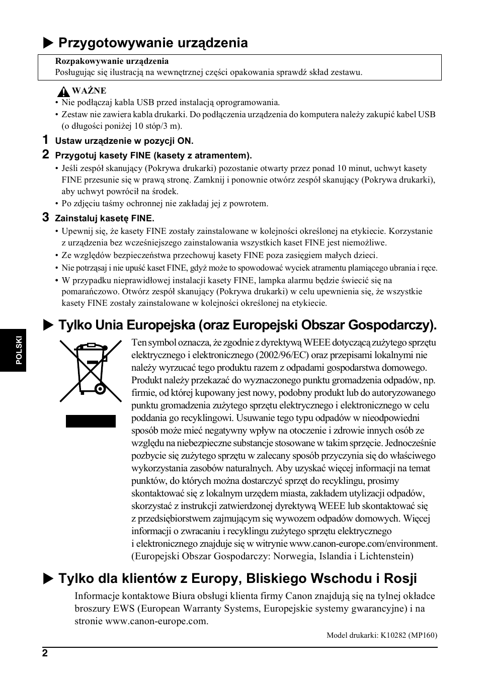 X przygotowywanie urządzenia | Canon Pixma MP 190 User Manual | Page 200 / 396