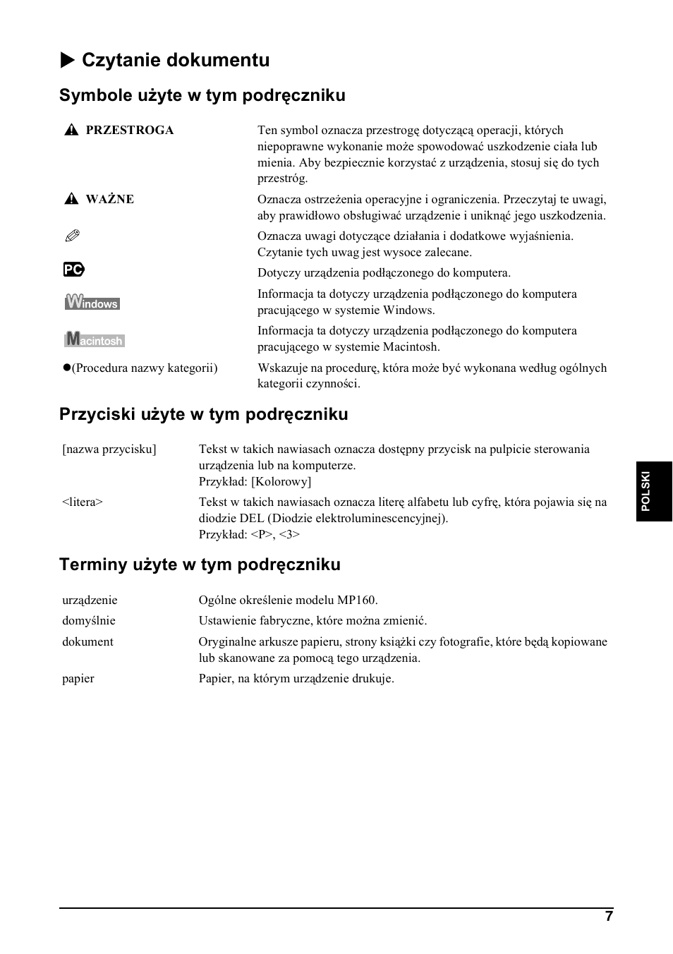 X czytanie dokumentu | Canon Pixma MP 190 User Manual | Page 205 / 396