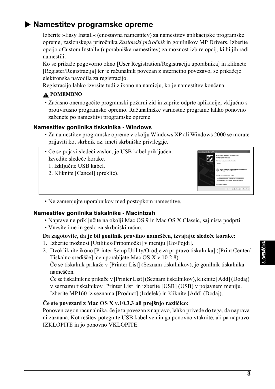 X namestitev programske opreme | Canon Pixma MP 190 User Manual | Page 257 / 396