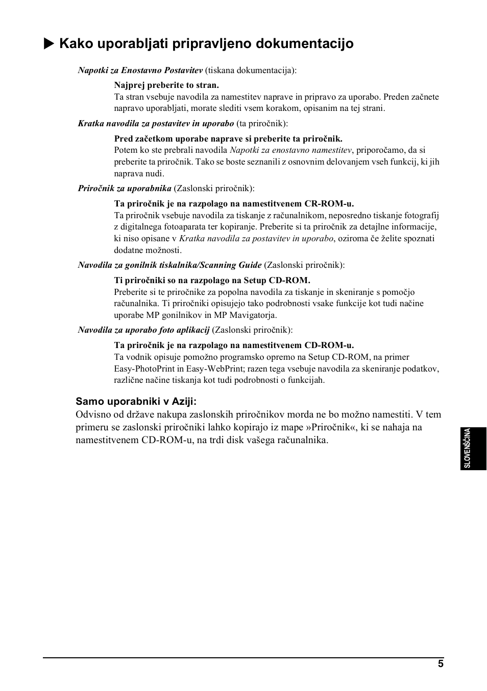 X kako uporabljati pripravljeno dokumentacijo | Canon Pixma MP 190 User Manual | Page 259 / 396