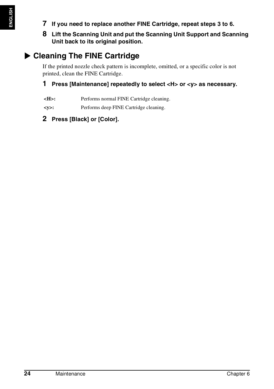 X cleaning the fine cartridge | Canon Pixma MP 190 User Manual | Page 26 / 396