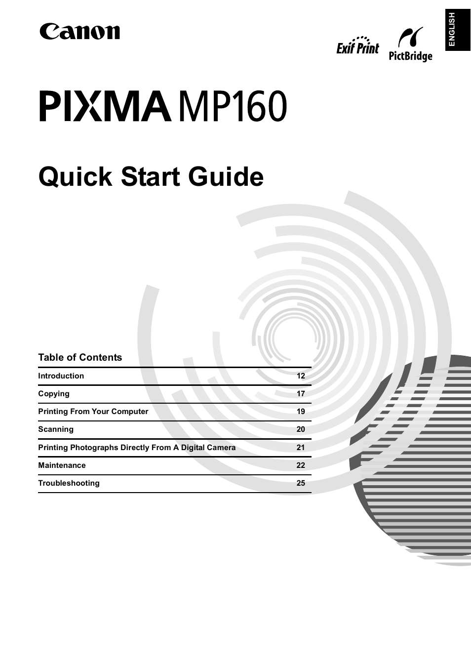 Quick start guide | Canon Pixma MP 190 User Manual | Page 3 / 396