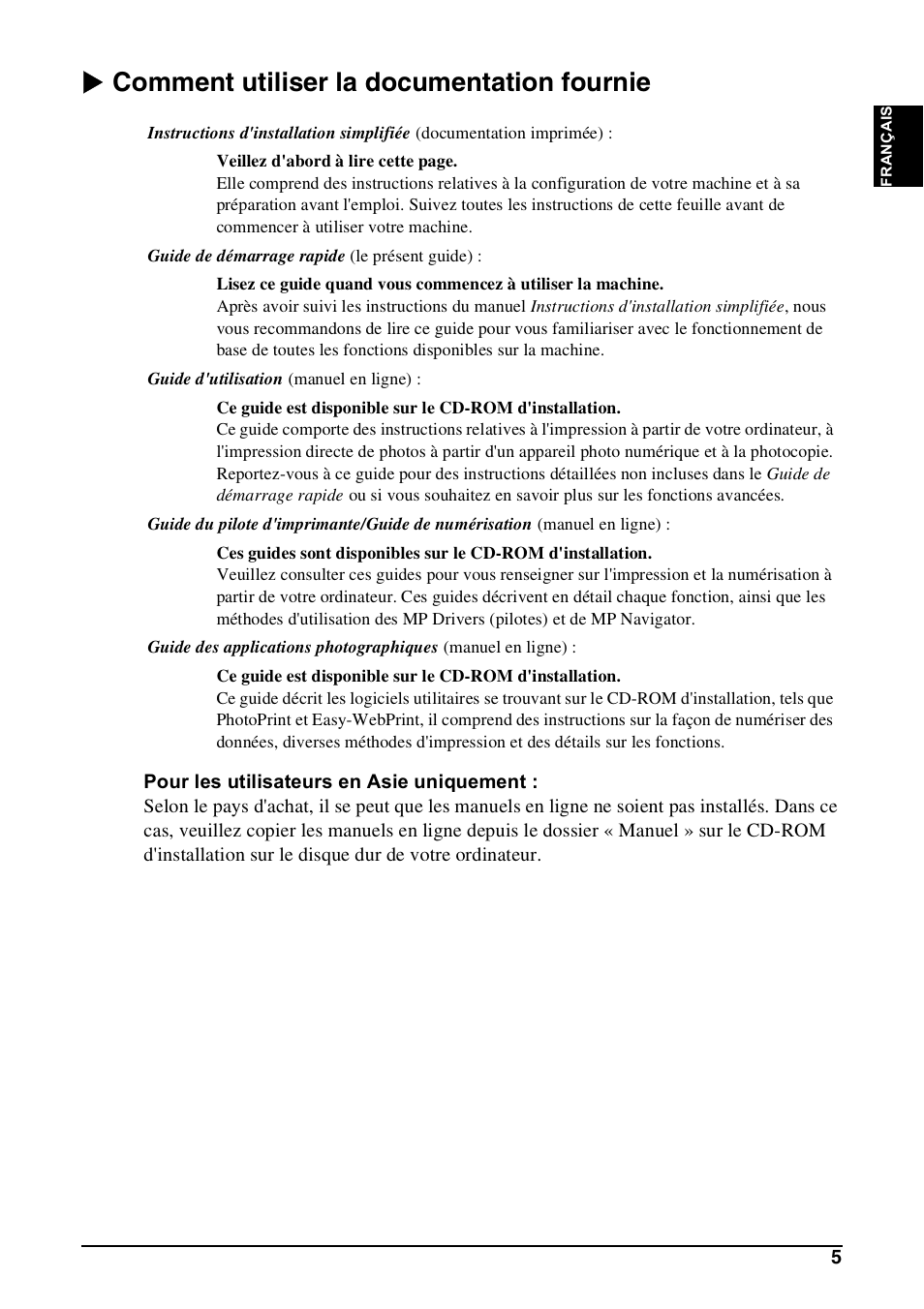 X comment utiliser la documentation fournie | Canon Pixma MP 190 User Manual | Page 35 / 396