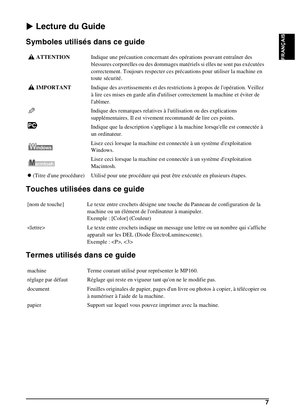 X lecture du guide | Canon Pixma MP 190 User Manual | Page 37 / 396