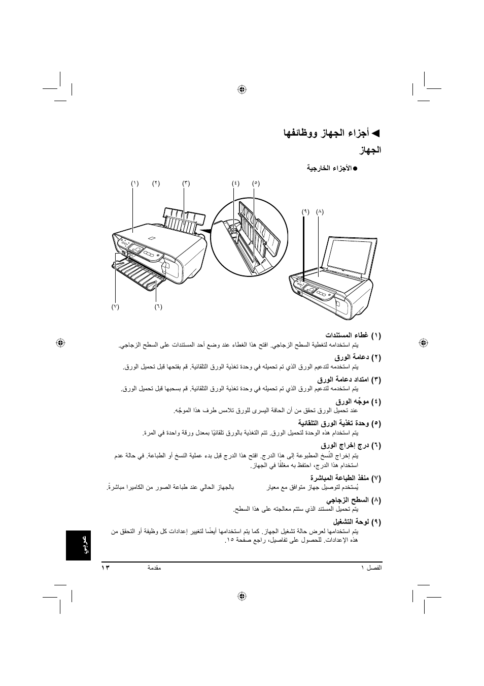 ﺎﻬﻔﺋﺎﻇوو زﺎﻬﺠﻟا ءاﺰﺟأ, زﺎﻬﺠﻟا | Canon Pixma MP 190 User Manual | Page 382 / 396