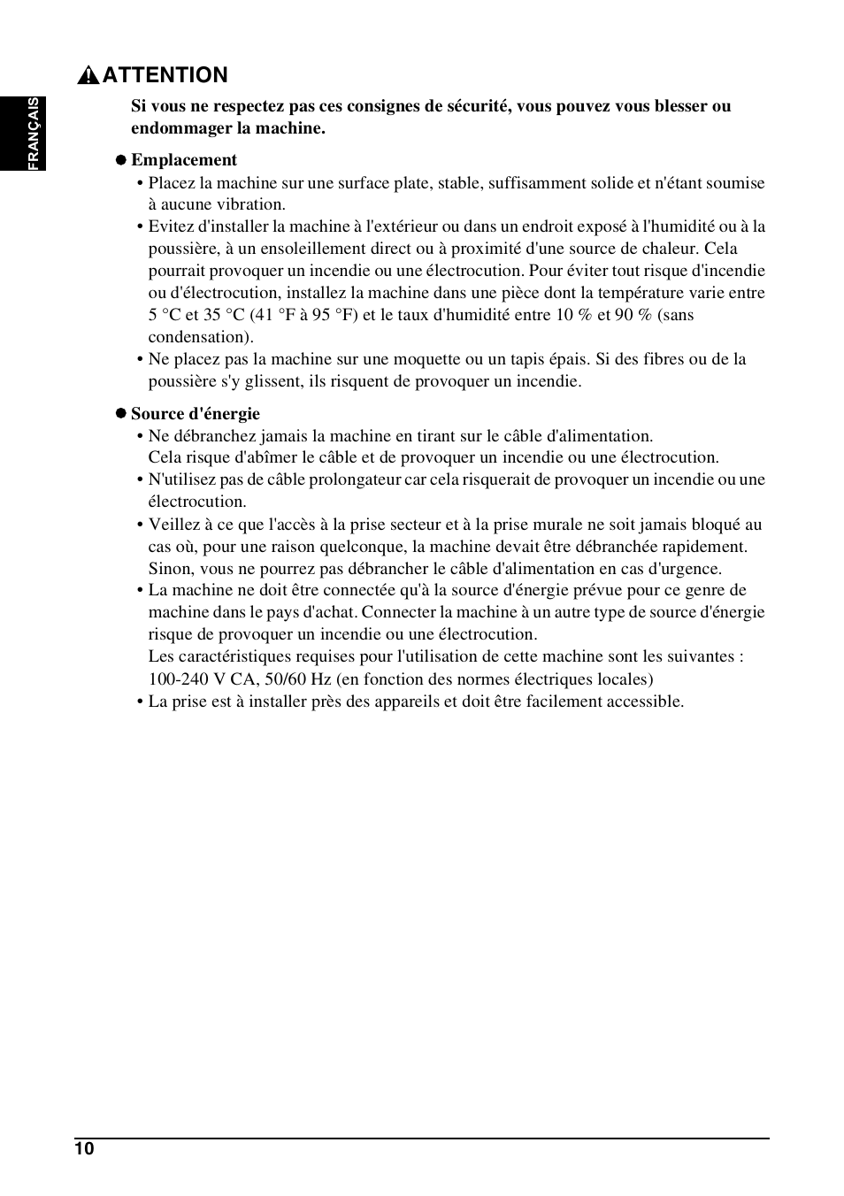 Attention | Canon Pixma MP 190 User Manual | Page 40 / 396