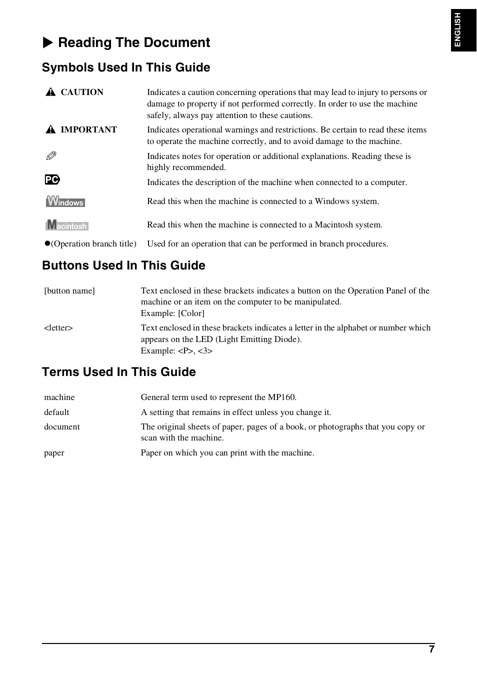 X reading the document | Canon Pixma MP 190 User Manual | Page 9 / 396