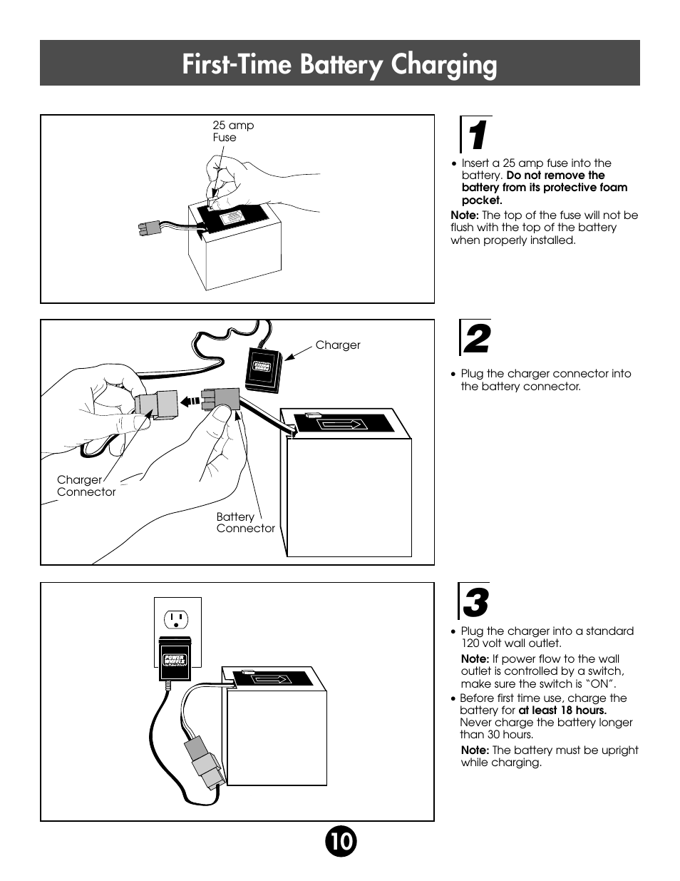 First-time battery charging | Fisher-Price BARBIE 76980 User Manual | Page 10 / 36
