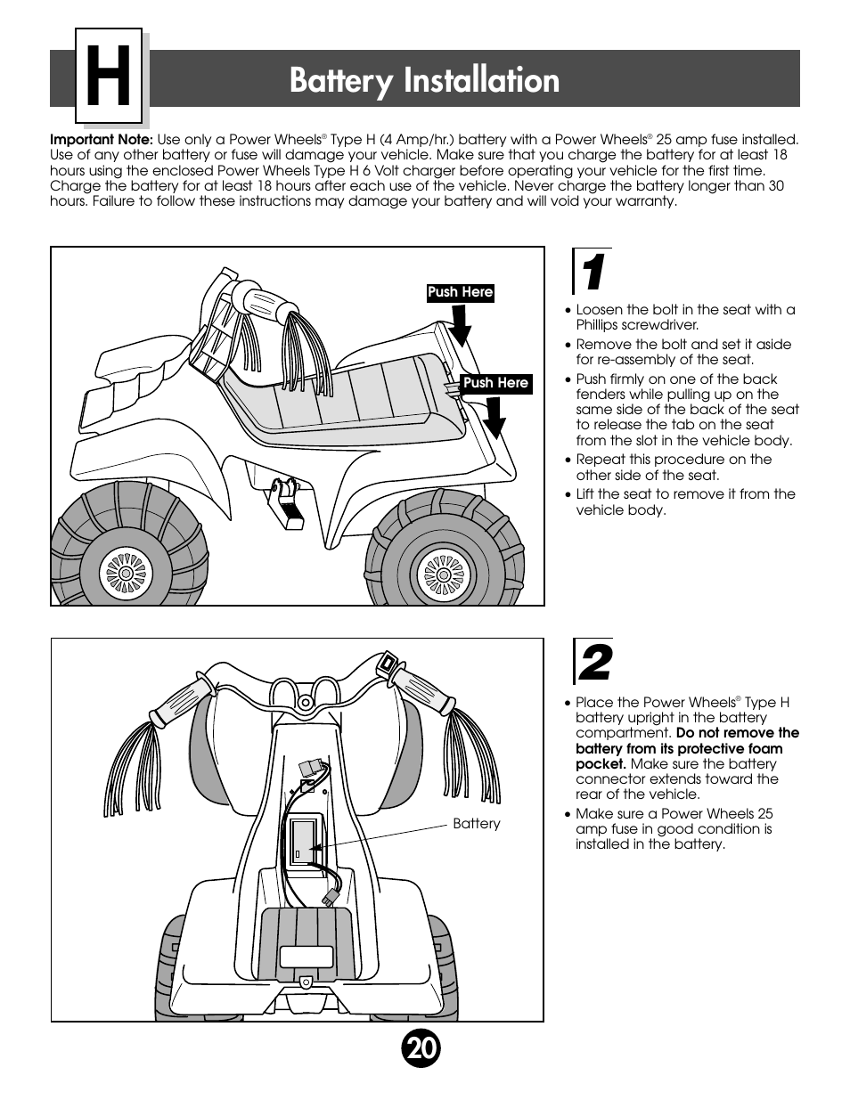 Battery installation | Fisher-Price BARBIE 76980 User Manual | Page 20 / 36