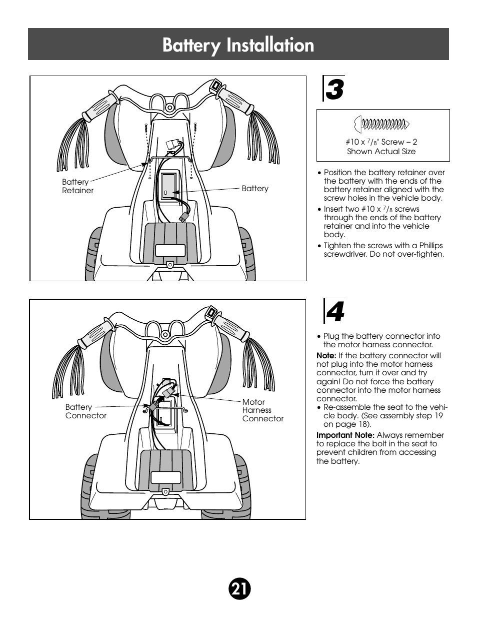 Battery installation | Fisher-Price BARBIE 76980 User Manual | Page 21 / 36