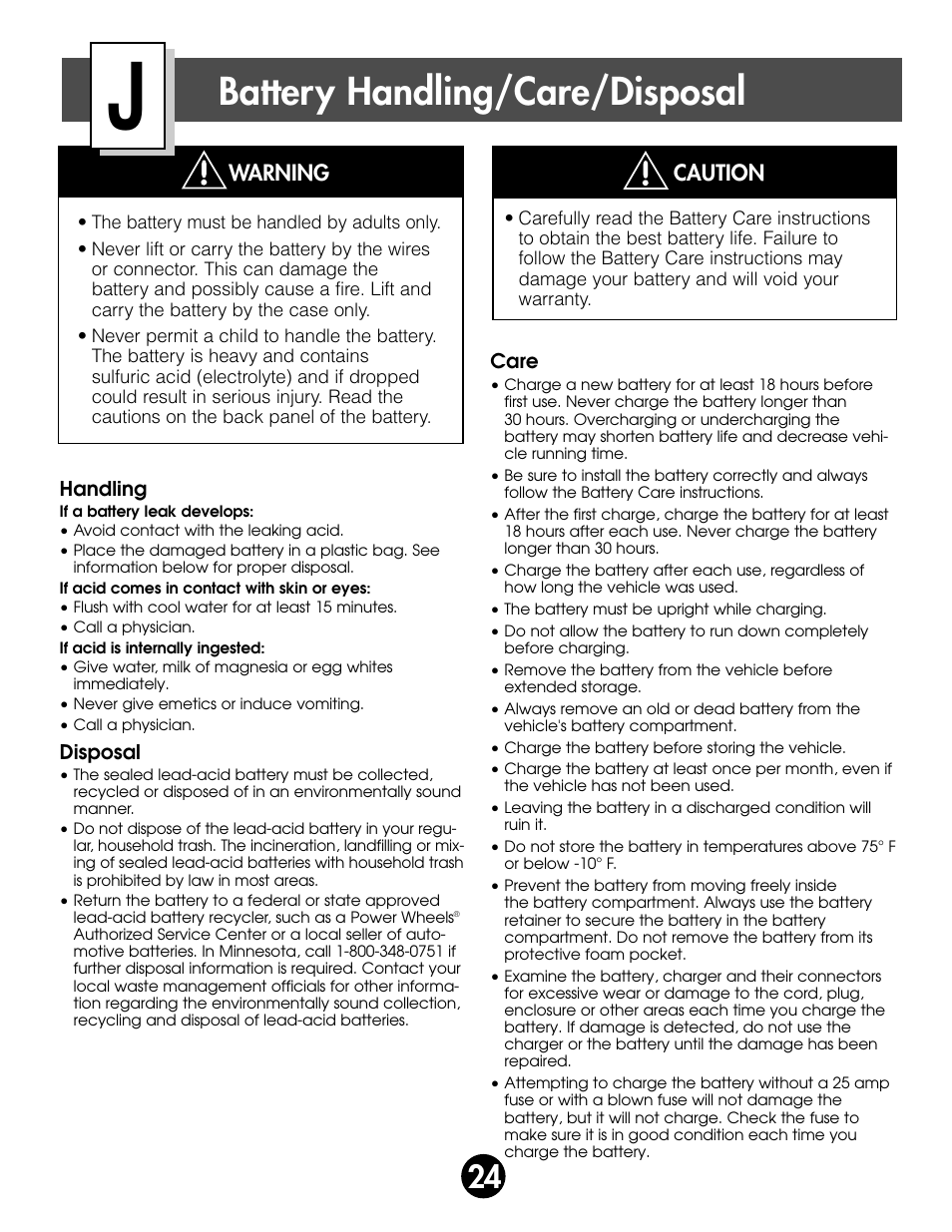 Battery handling/care/disposal | Fisher-Price BARBIE 76980 User Manual | Page 24 / 36