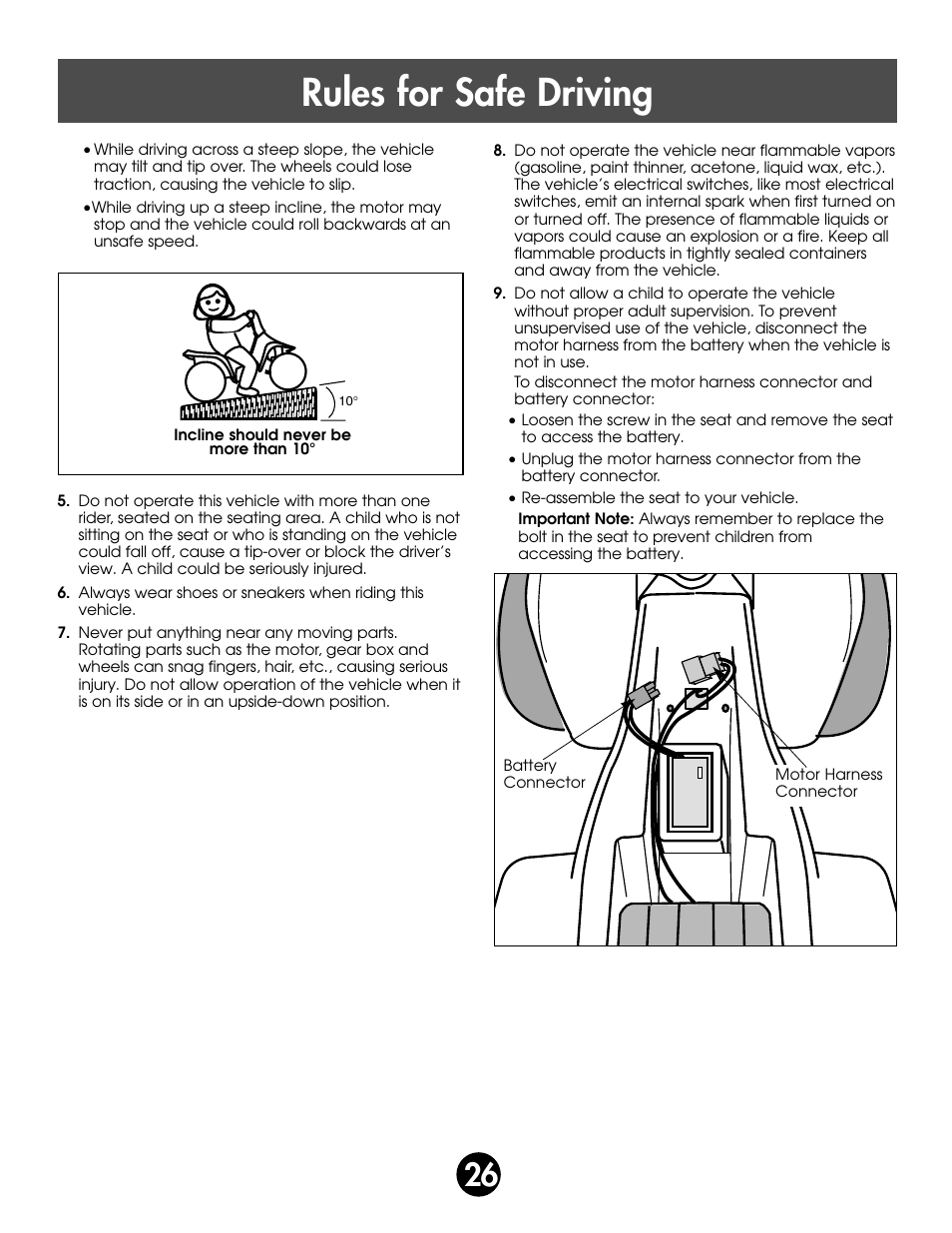 Rules for safe driving | Fisher-Price BARBIE 76980 User Manual | Page 26 / 36