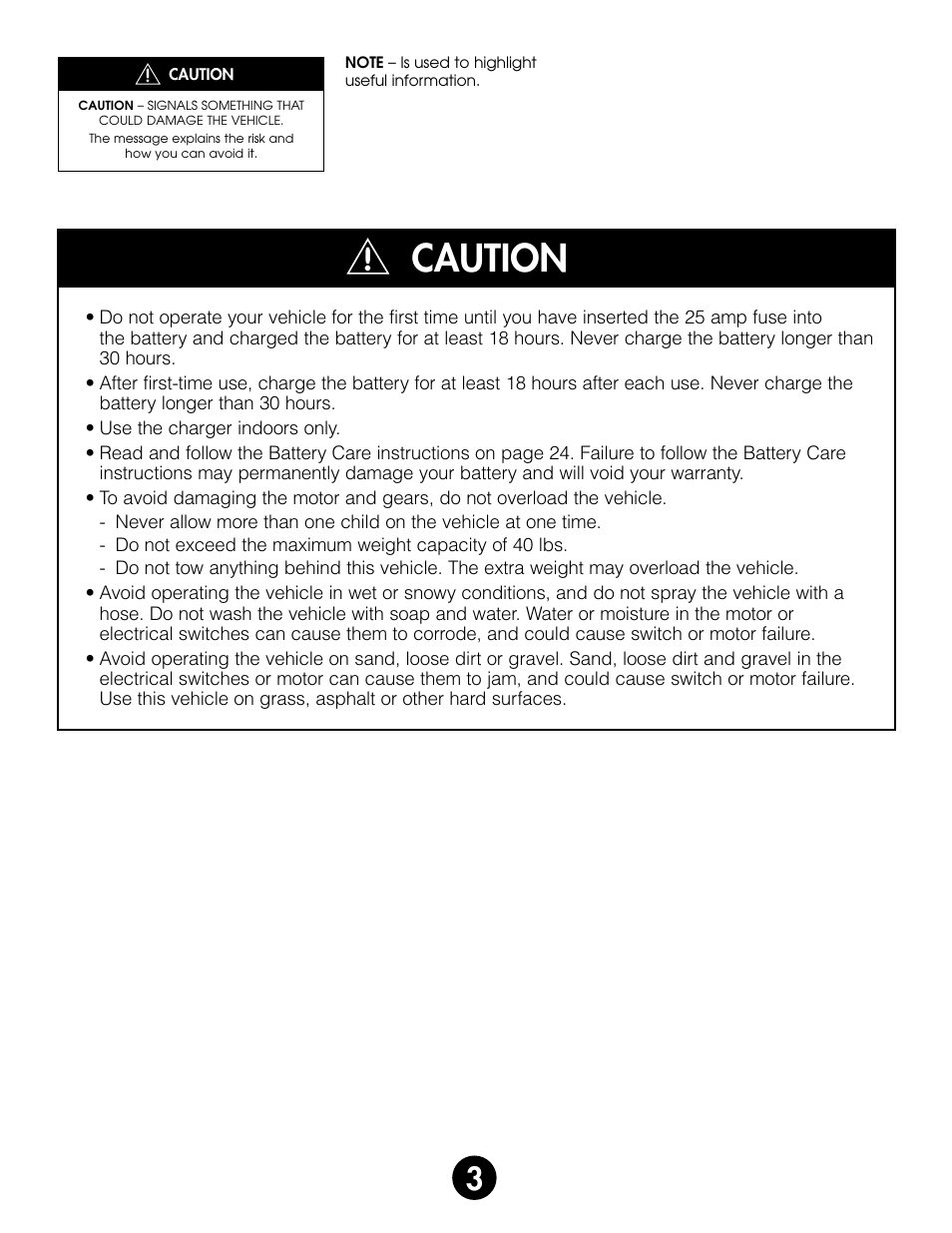 Caution | Fisher-Price BARBIE 76980 User Manual | Page 3 / 36