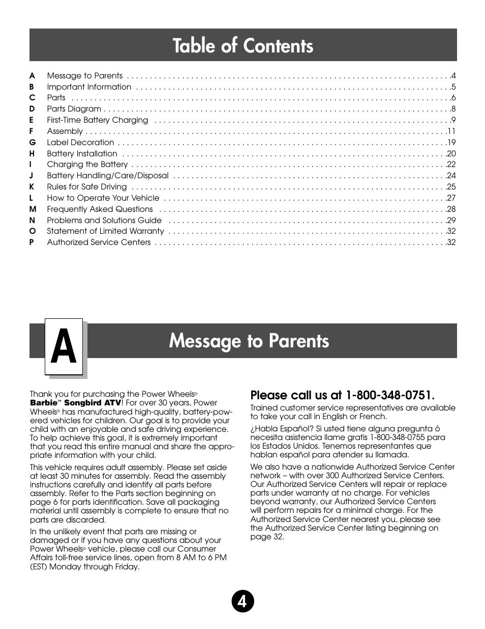 Fisher-Price BARBIE 76980 User Manual | Page 4 / 36