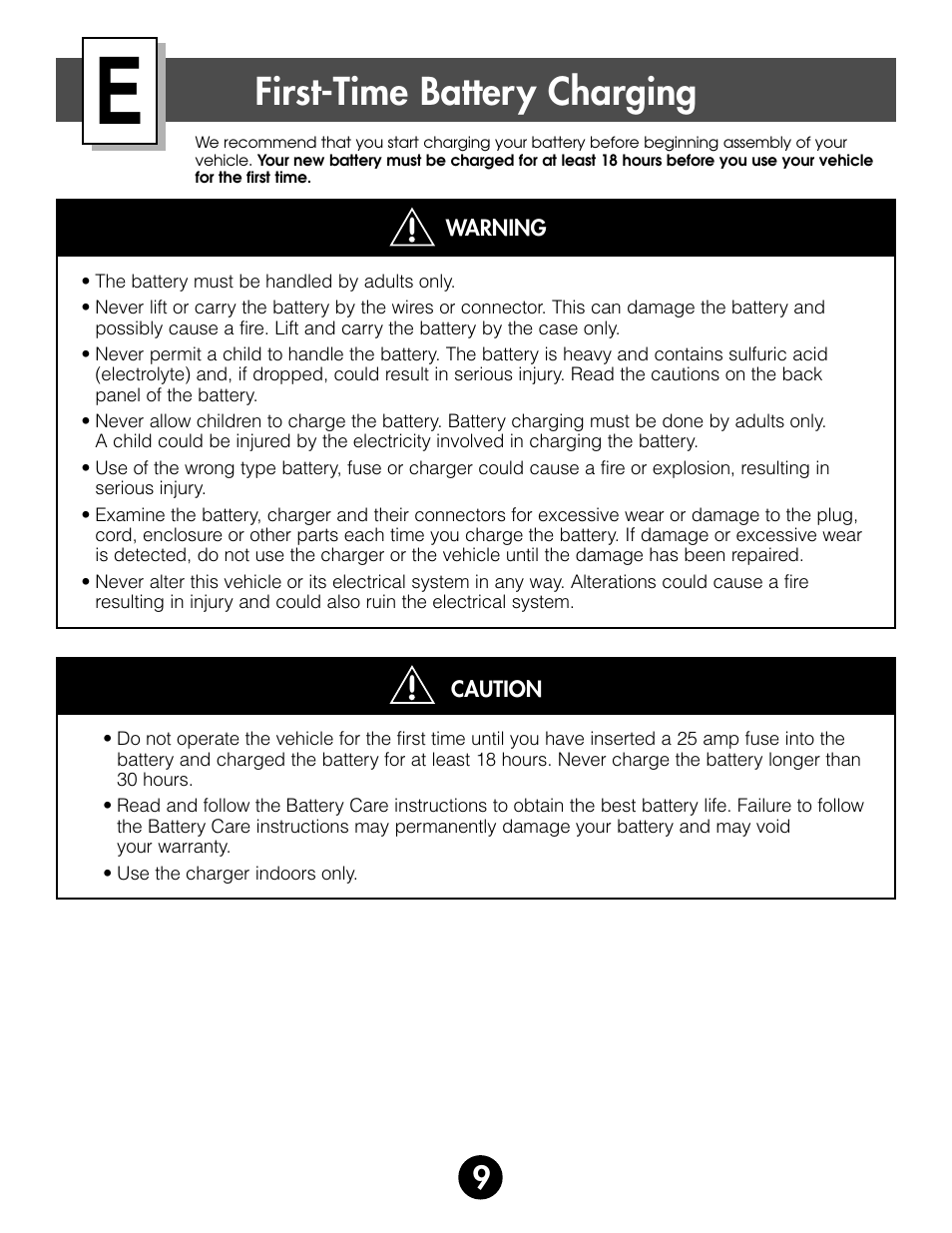 First-time battery charging | Fisher-Price BARBIE 76980 User Manual | Page 9 / 36