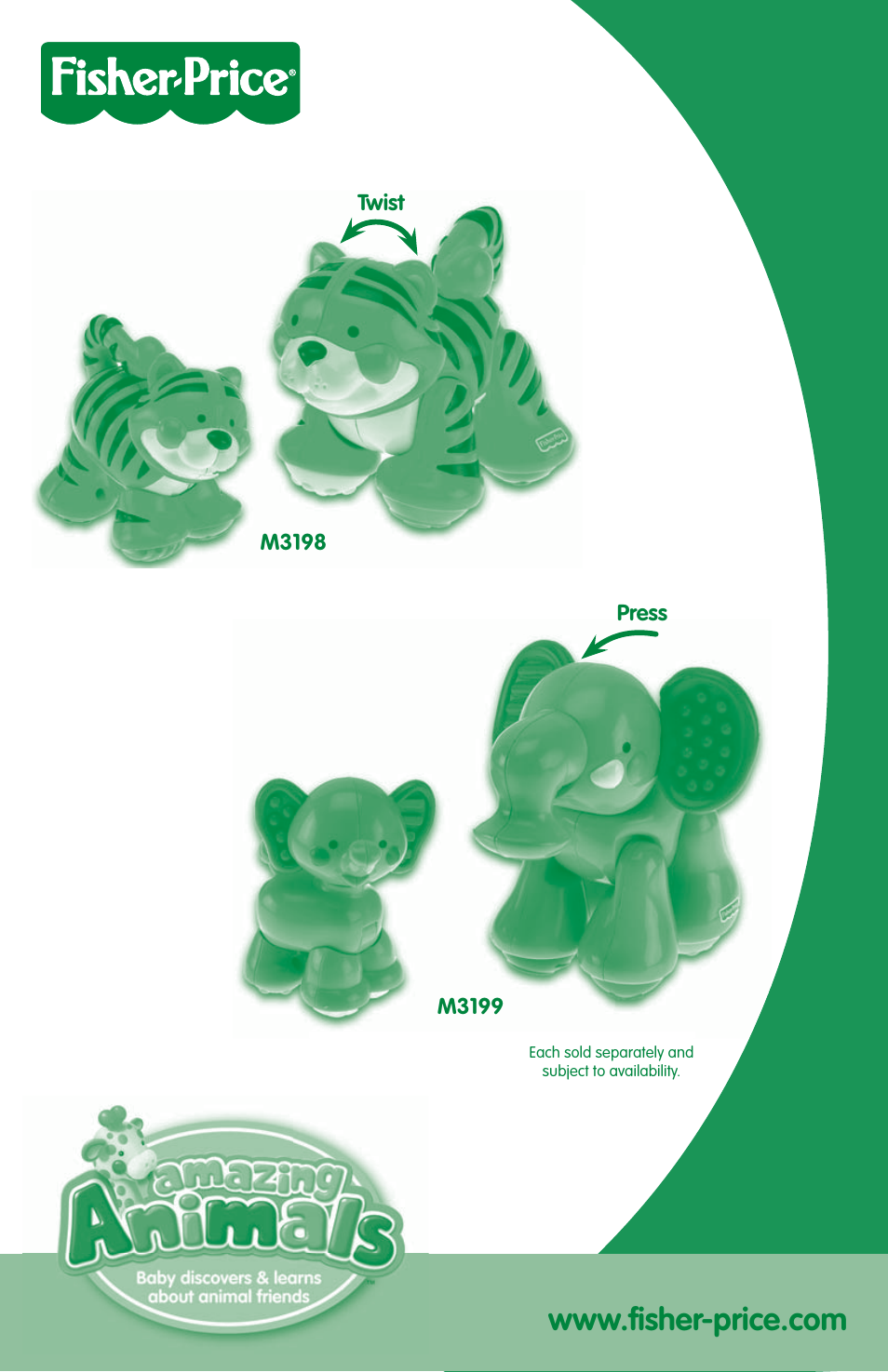 Fisher-Price AMAZING ANIMALS M3199 User Manual | 4 pages